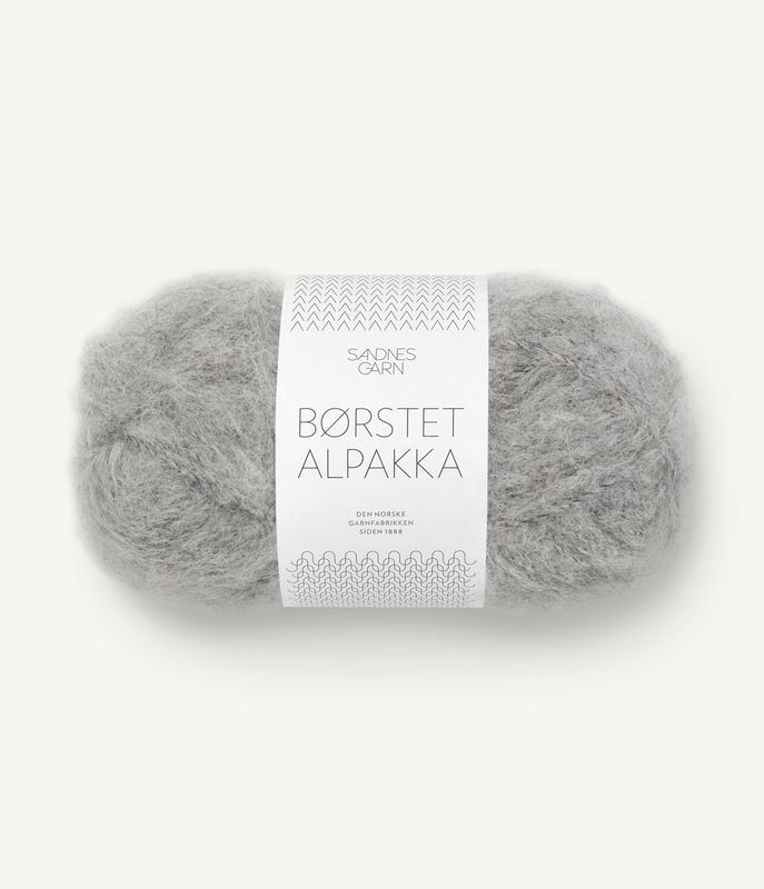 Børstet Alpakka 1042 Grey Melange